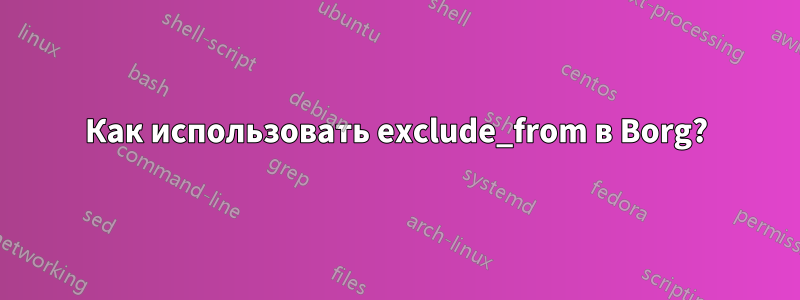 Как использовать exclude_from в Borg?