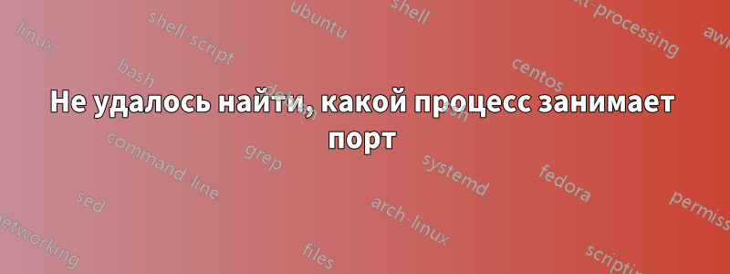 Не удалось найти, какой процесс занимает порт