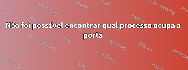 Não foi possível encontrar qual processo ocupa a porta