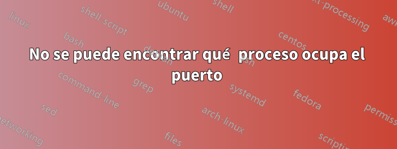 No se puede encontrar qué proceso ocupa el puerto