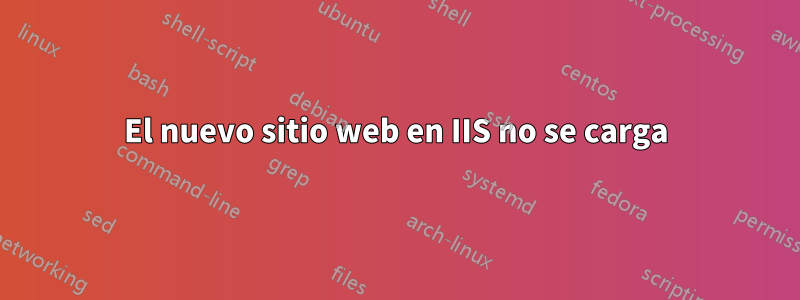 El nuevo sitio web en IIS no se carga