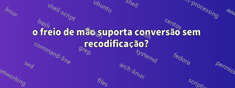 o freio de mão suporta conversão sem recodificação?