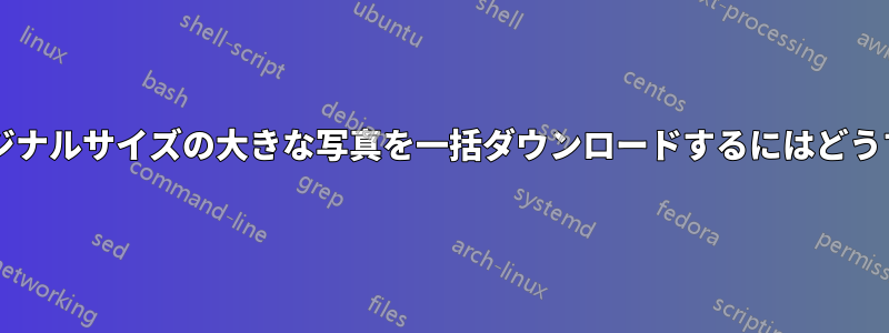 ウェブサイトからオリジナルサイズの大きな写真を一括ダウンロードするにはどうすればいいでしょうか?