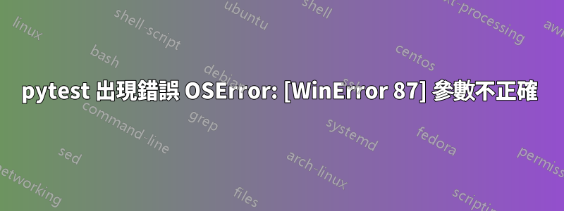 pytest 出現錯誤 OSError: [WinError 87] 參數不正確