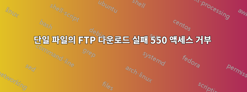 단일 파일의 FTP 다운로드 실패 550 액세스 거부