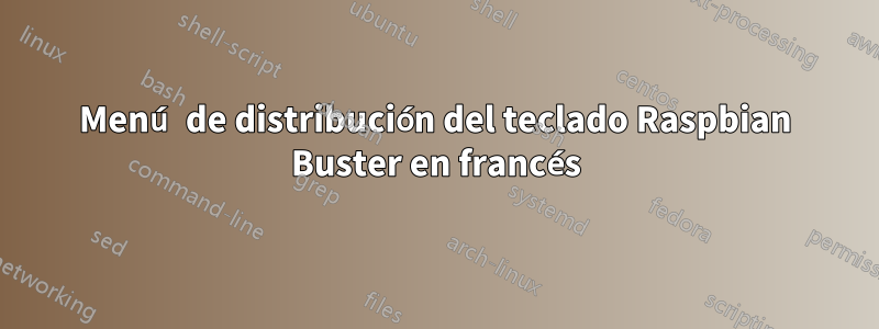 Menú de distribución del teclado Raspbian Buster en francés