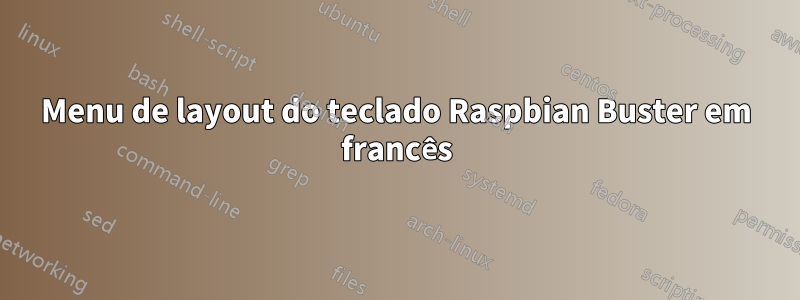 Menu de layout do teclado Raspbian Buster em francês