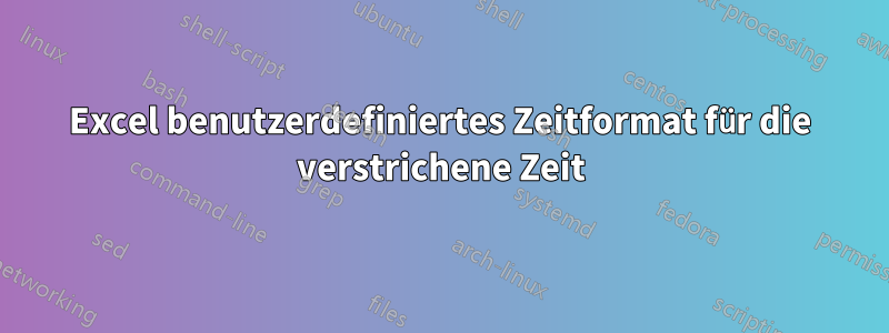 Excel benutzerdefiniertes Zeitformat für die verstrichene Zeit