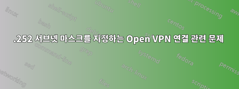 .252 서브넷 마스크를 지정하는 Open VPN 연결 관련 문제