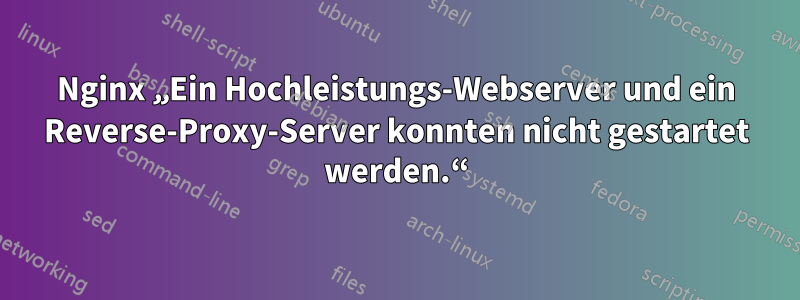 Nginx „Ein Hochleistungs-Webserver und ein Reverse-Proxy-Server konnten nicht gestartet werden.“