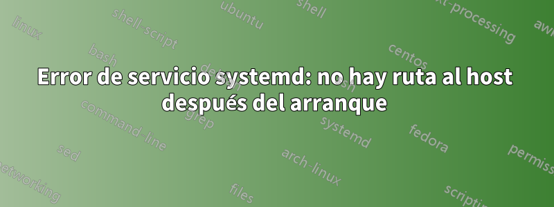 Error de servicio systemd: no hay ruta al host después del arranque