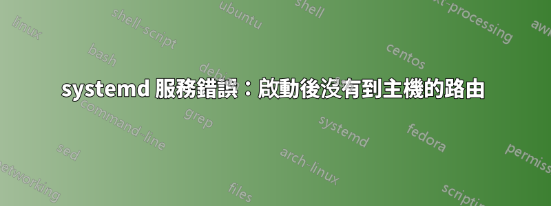 systemd 服務錯誤：啟動後沒有到主機的路由