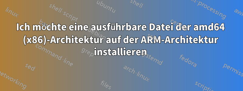 Ich möchte eine ausführbare Datei der amd64 (x86)-Architektur auf der ARM-Architektur installieren