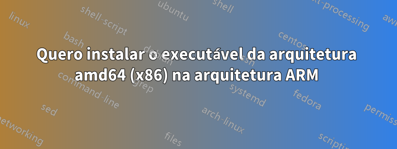 Quero instalar o executável da arquitetura amd64 (x86) na arquitetura ARM