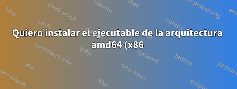 Quiero instalar el ejecutable de la arquitectura amd64 (x86) en la arquitectura ARM