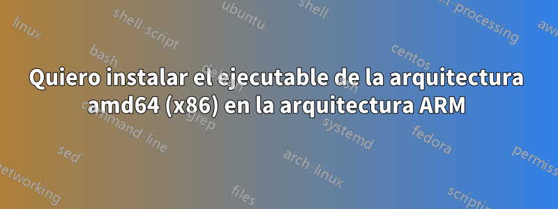 Quiero instalar el ejecutable de la arquitectura amd64 (x86) en la arquitectura ARM