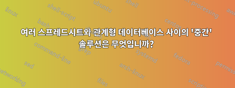 여러 스프레드시트와 관계형 데이터베이스 사이의 '중간' 솔루션은 무엇입니까?