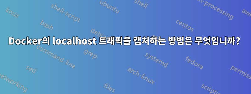 Docker의 localhost 트래픽을 캡처하는 방법은 무엇입니까?