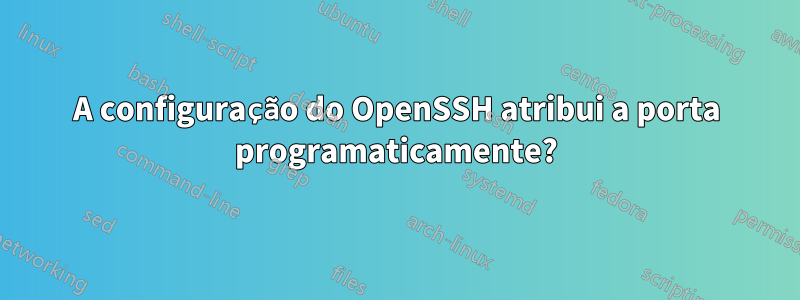 A configuração do OpenSSH atribui a porta programaticamente?