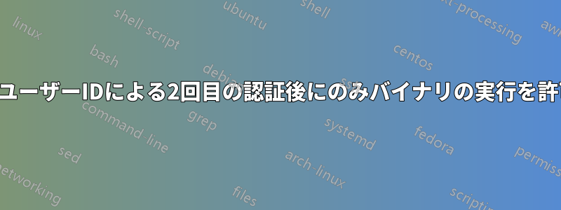 自分のユーザーIDによる2回目の認証後にのみバイナリの実行を許可する