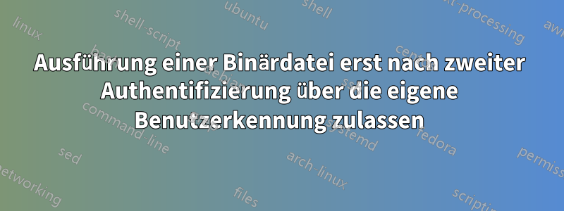 Ausführung einer Binärdatei erst nach zweiter Authentifizierung über die eigene Benutzerkennung zulassen