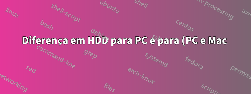 Diferença em HDD para PC e para (PC e Mac)
