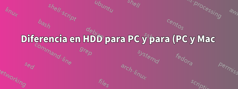 Diferencia en HDD para PC y para (PC y Mac)