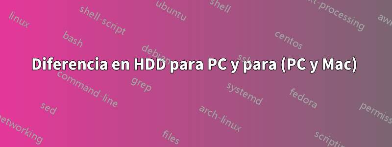 Diferencia en HDD para PC y para (PC y Mac)