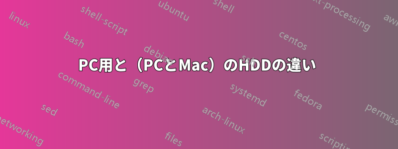 PC用と（PCとMac）のHDDの違い