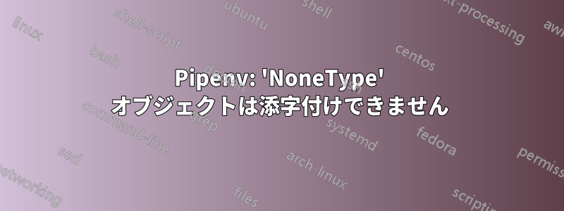 Pipenv: 'NoneType' オブジェクトは添字付けできません