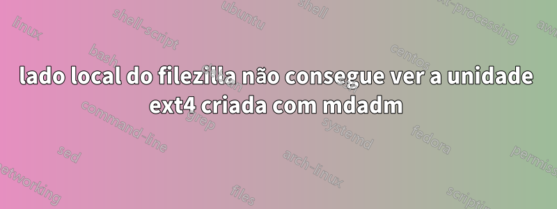 lado local do filezilla não consegue ver a unidade ext4 criada com mdadm