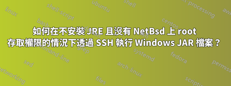 如何在不安裝 JRE 且沒有 NetBsd 上 root 存取權限的情況下透過 SSH 執行 Windows JAR 檔案？