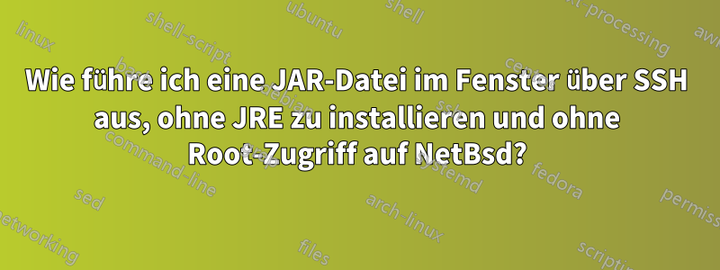 Wie führe ich eine JAR-Datei im Fenster über SSH aus, ohne JRE zu installieren und ohne Root-Zugriff auf NetBsd?