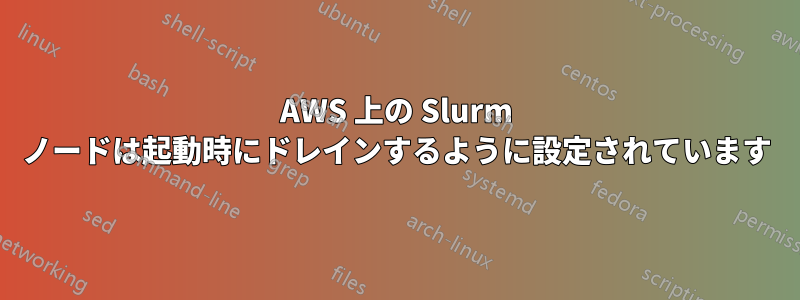 AWS 上の Slurm ノードは起動時にドレインするように設定されています