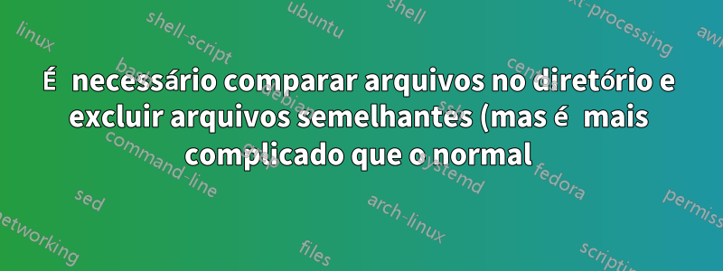 É necessário comparar arquivos no diretório e excluir arquivos semelhantes (mas é mais complicado que o normal)