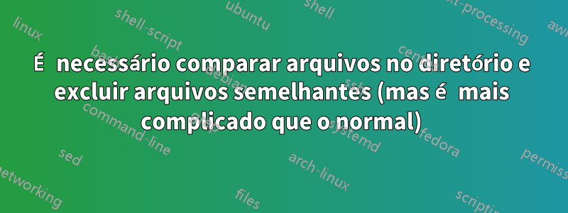 É necessário comparar arquivos no diretório e excluir arquivos semelhantes (mas é mais complicado que o normal)