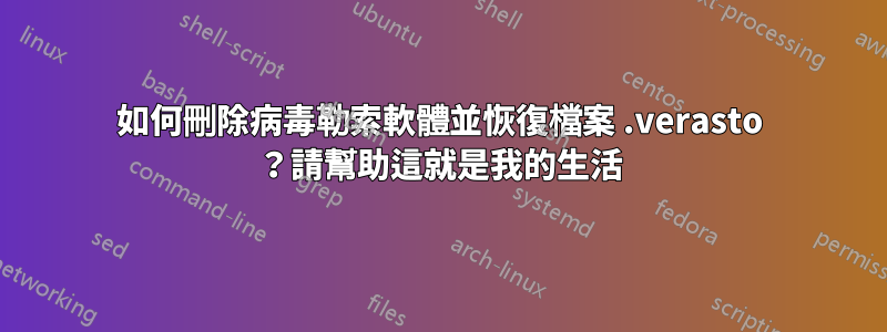 如何刪除病毒勒索軟體並恢復檔案 .verasto ？請幫助這就是我的生活