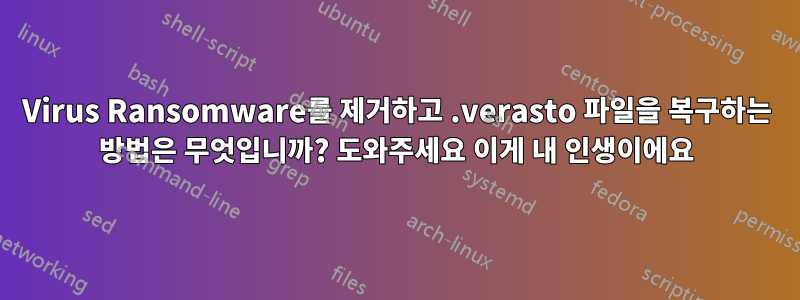 Virus Ransomware를 제거하고 .verasto 파일을 복구하는 방법은 무엇입니까? 도와주세요 이게 내 인생이에요