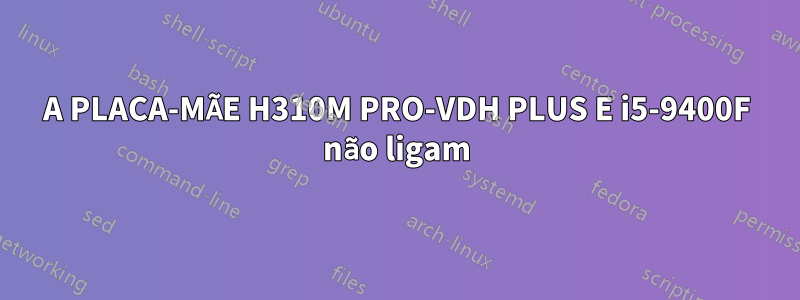 A PLACA-MÃE H310M PRO-VDH PLUS E i5-9400F não ligam