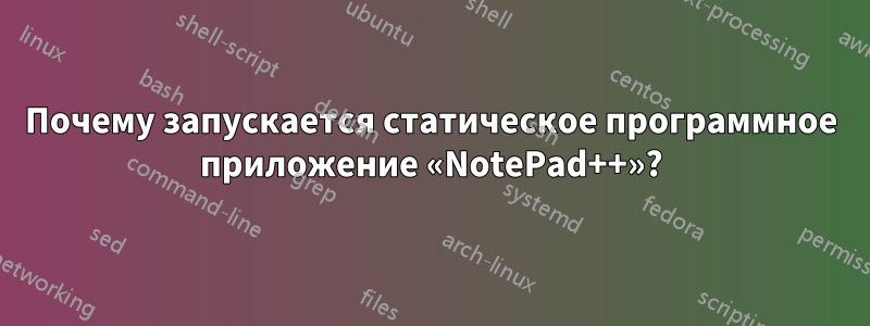 Почему запускается статическое программное приложение «NotePad++»?