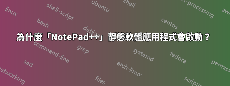 為什麼「NotePad++」靜態軟體應用程式會啟動？