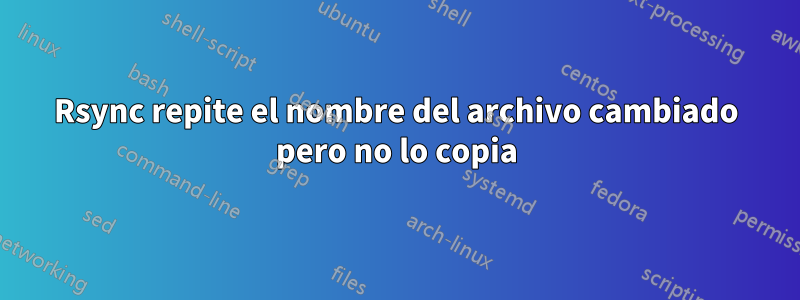 Rsync repite el nombre del archivo cambiado pero no lo copia