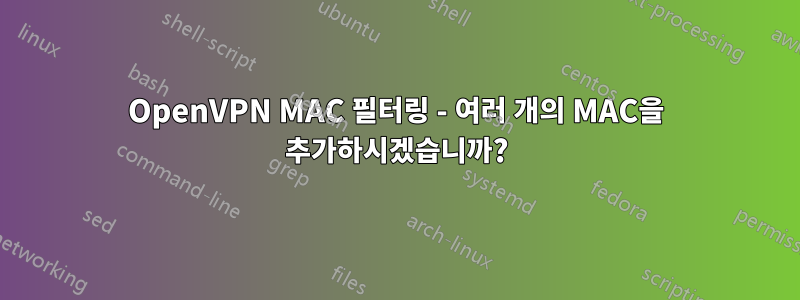 OpenVPN MAC 필터링 - 여러 개의 MAC을 추가하시겠습니까?