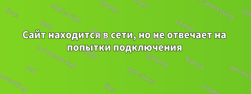 Сайт находится в сети, но не отвечает на попытки подключения