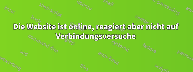 Die Website ist online, reagiert aber nicht auf Verbindungsversuche