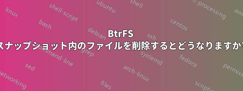 BtrFS スナップショット内のファイルを削除するとどうなりますか?