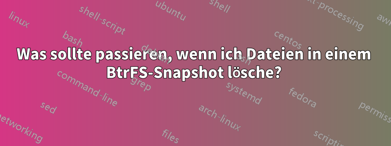 Was sollte passieren, wenn ich Dateien in einem BtrFS-Snapshot lösche?