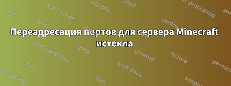 Переадресация портов для сервера Minecraft истекла