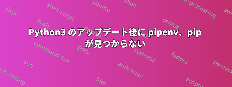 Python3 のアップデート後に pipenv、pip が見つからない