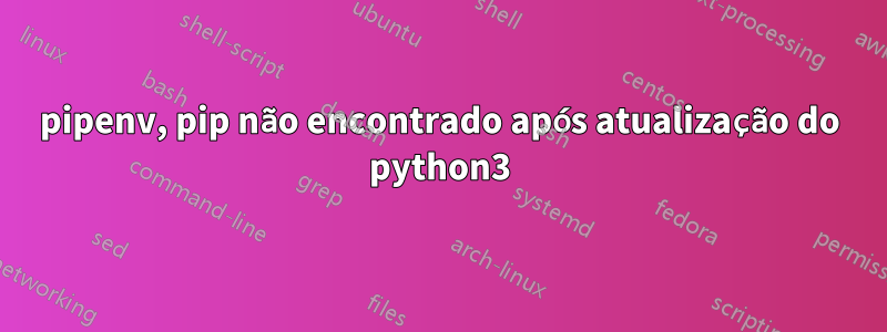 pipenv, pip não encontrado após atualização do python3